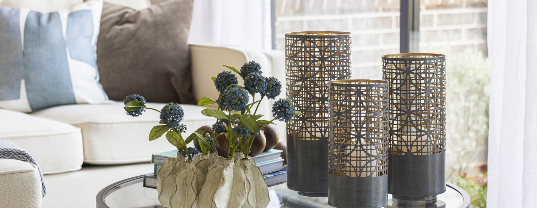 coffee table with decor