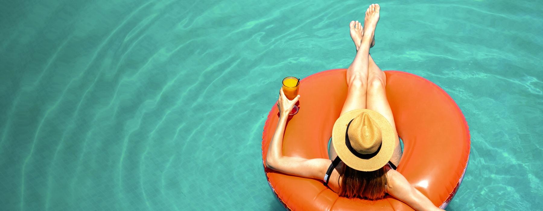 a person floating in the water