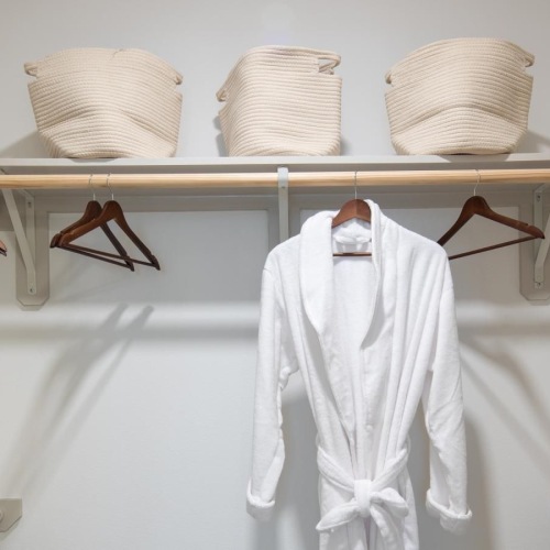 shelves with bright lighting