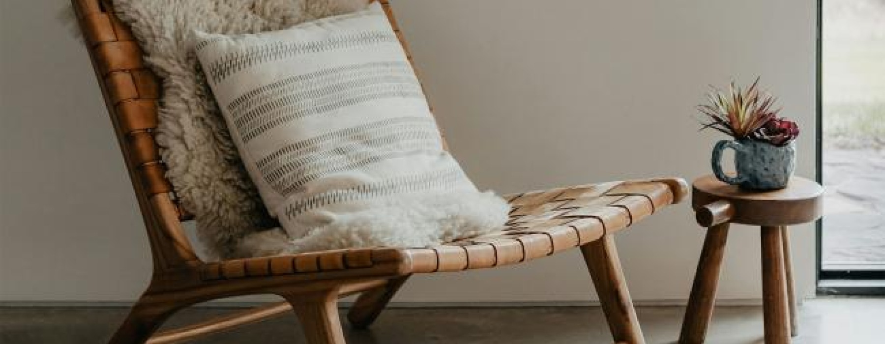 a chair with a pillow