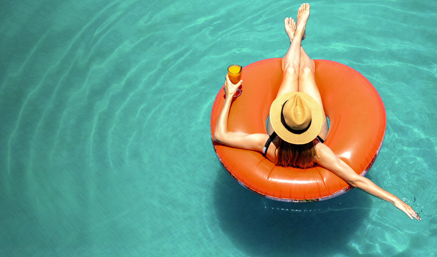 person floating in the water